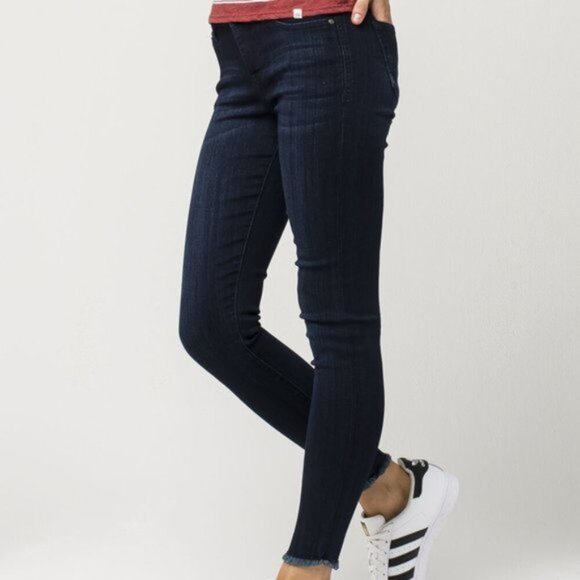 Celebrity Pink Fray Ankle Mid-Rise Soft Stretchy Skinny Jeans - Picture 2 of 13